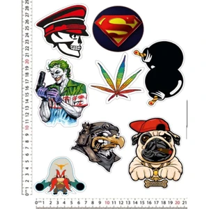Süperman Motorsiklet Kask Leptop Araç Telefon Arkası Sticker Çıkartma Seti