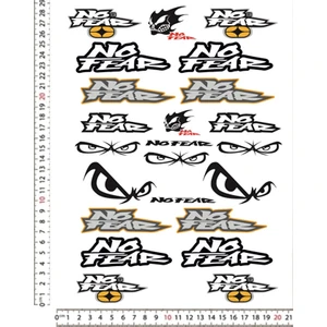 No Fear Motorsiklet Kask Leptop Telefon Arkası Sticker Çıkartma Seti