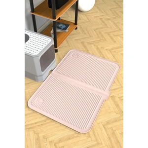Ata Home Silikon Kum ve Mama Matı  Havuzlu Yıkanabilir Kedi Tuvaleti Önü Kedi Kumu Paspası Büyük Boy 40X60