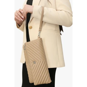67-6010 Kadın Linen Kum Portföy Çanta