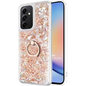 Samsung Galaxy A54 Kılıf Glitter Liquid Holder Gold