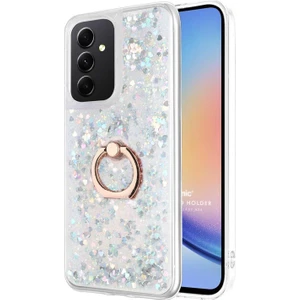Samsung Galaxy A54 Kılıf Glitter Liquid Holder Gümüş