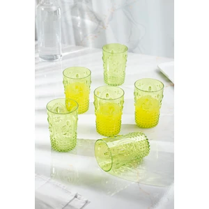 EW's Kitchenware Akrilik Yeşil 6 Lı Kısa Bardak & Su Meşrubat Kahve Yanı Bardağı 400 ml (Cam Değildir )