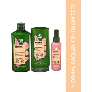 Yves Rocher Normal/kuru Saçlar Için(DOUCER)besleyici Kolay Tarama Orijinal Boy Şampuan,saç Kremi,saç Spreyi Seti