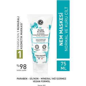 Yves Rocher Normal Ve Kuru Ciltler Için Pure Algue Prebiyotik Nem Maskesi-75 ml