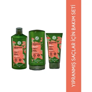 Yves Rocher Yıpranmış Saçlar Için Orjinal Boy Şampuan, Saç Kremi, Saç Maskesi Seti-9916599