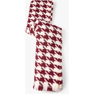 Atkı Kazayağı Desenli Yumuşak Dokulu Püsküllü