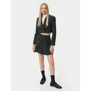 Crop Blazer Ceket Kruvaze Düğmeli