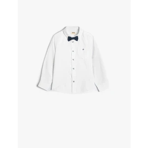 Papyonlu Uzun Kollu Gömlek Cep Detaylı