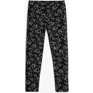 Yıldızlı Tayt Beli Lastikli Pamuklu