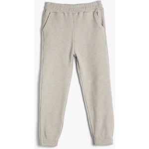 Basic Jogger Eşofman Altı Dokulu Beli Lastikli Cepli