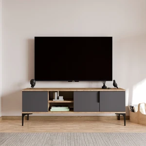 Tarz (Full Antrasit) , 150 cm Tv Ünitesi , Tv Sehpası ,raflı Tv Ünitesi Konsol