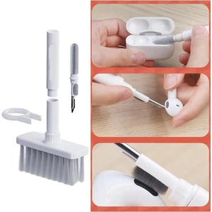 Mrt Bilişim Uyumlu Kulaklık Temizleme Kiti Kalemi Tablet Hoparlör Kulaklık Temizleme Kit 5 In 1 Ürün 5 In 1 Temizlik Kiti Beyaz