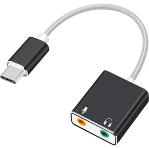 Powermaster Tip C USB 7.1 Ses Kartı 3.5mm Ses Kulaklık, Kulaklık, Hoparlör Veya Mikrofon