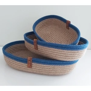 Home Decors By Özlem 3'lü Oval Hasır Sepet Düzenleyici Organizer Dekorasyon HEDIYELIK-31X18X5/26X16X5/22X15X5