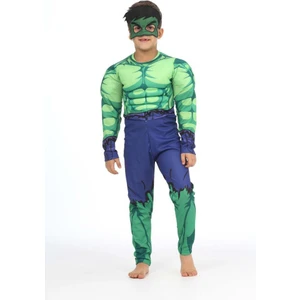 Lolli Boom Kids  Yeni Sezon Sevilen Karakter Yeşil Dev Kahraman Hulk Kaslı Kostüm - Dolgulu