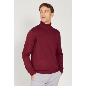 ALTINYILDIZ CLASSICS Erkek Bordo Standart Fit Normal Kesim Tam Balıkçı Yaka Triko Kazak