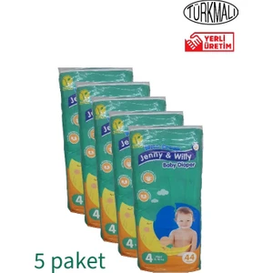 Jenny & Willy Bebek Bezi Maxi (4 Numara ) 8-18 kg 5’li Paket 220 Adet