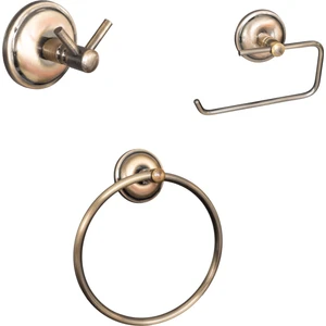 Banora Antiq 3'lü Banyo Seti, Paslanmaz Metal, Antik Bronz