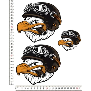 Kartal Motorsiklet Kask Leptop Araç Dolap Sticker Çıkartma