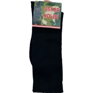 Asker Kolisi 12'li Siyah Uzun Asker Çorabı - Havacı Asker Malzemeleri
