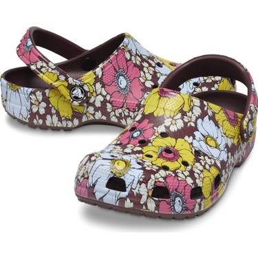 Crocs Classic Retro Floral Clog Dark Cherry multi Navy Fiyat