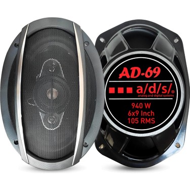 Ads Oto Hoparlör Oval 6x9 940W 2ADET Kapaklı Ads Ad-69 Fiyatı