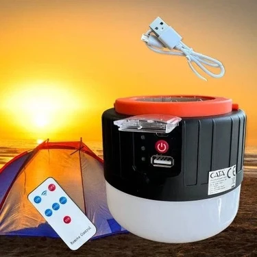 Cata Ct - 4289 Güneş Enerjili Solar Kamp Feneri ,  Aydınlatma - USB Şarjlı Çadır  Lambası Beyaz