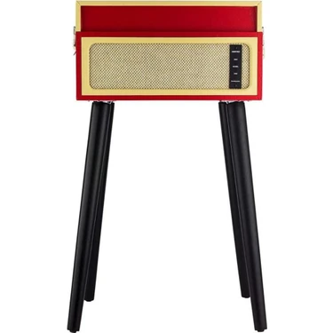 KTOOLS Prime K216 Kırmızı Hoparlörlü Pikap Ayaklı Retro Tasarım Kaliteli Ses