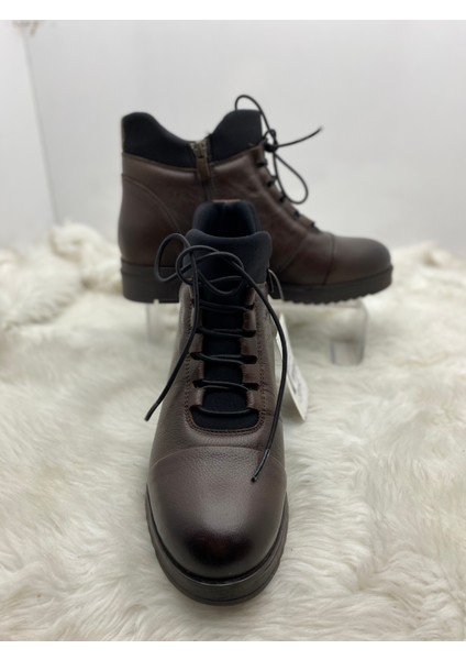 Gerçek Deri Acı Kahve Lastikli Bağlı Bilek Boy Bot (B1A) - Acı Kahve - 36 - ST00958-ACI Kahve-36 fiyatları