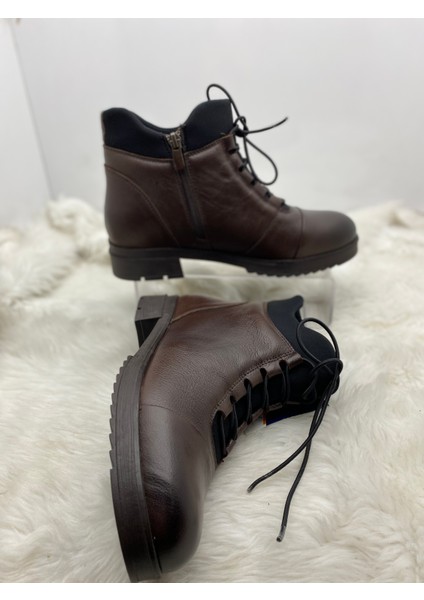Gerçek Deri Acı Kahve Lastikli Bağlı Bilek Boy Bot (B1A) - Acı Kahve - 36 - ST00958-ACI Kahve-36 modelleri