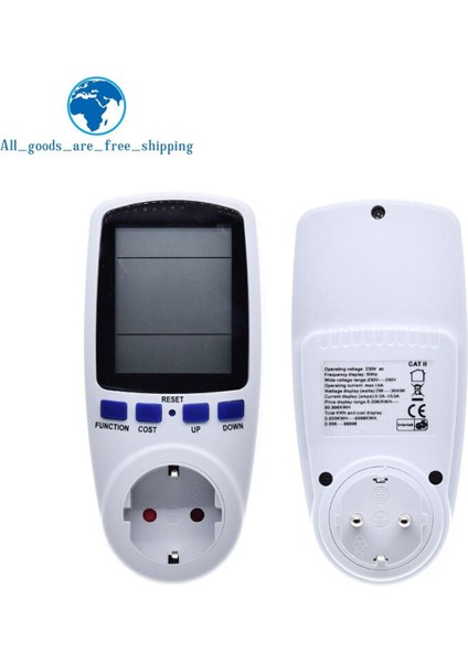Ab Dijital Wattmetre Güç Ölçer Enerji Ölçer Gerilim Wattmetre Güç Analizörü Elektronik Enerji Ölçer Ölçüm Çıkış Soketi (Yurt Dışından)