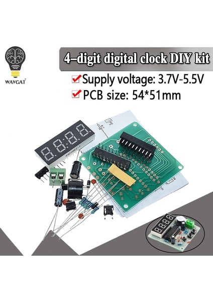 Wavgat AT89C2051 Dijital 4 Bit Elektronik Saat Elektronik Üretim Paketi Dıy Kiti (Yurt Dışından) fiyatları