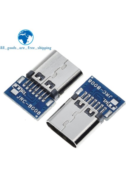 10 Adet USB 3.1 Tip C Konnektör 14 Pin Dişi Soket Yuvası Deliklerden 180 Dikey Kalkan Usb-C (Yurt Dışından)