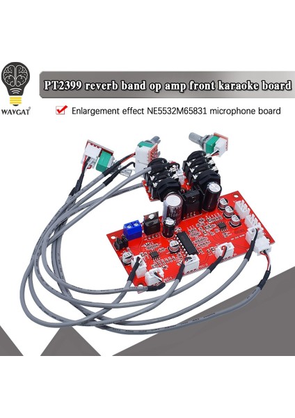 Wavgat PT2399 Karaoke Reverb Kurulu Ev Sineması Dinamik Mikrofon Elektret Amplifikatör Modülü AD828 Op Amp Preamp Amplifikatörler Için (Yurt Dışından)