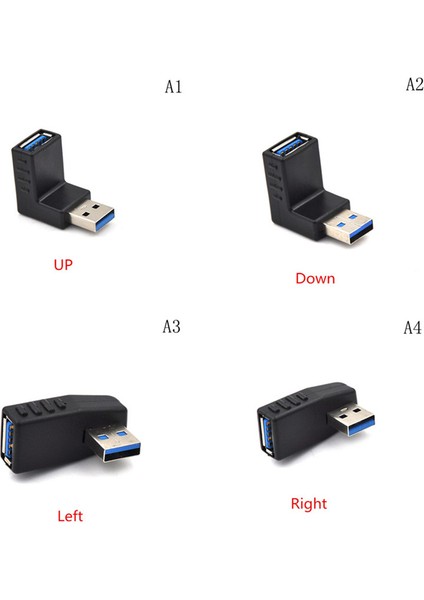 USB 3.0 Erkek - Dişi Açılı Adaptör L Şekilli Uzatma Konnektörü Karşılaşması (Yurt Dışından)