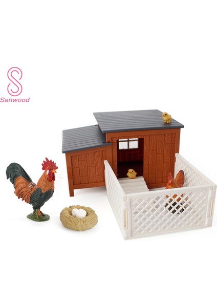Tavuk Yuvası Heykelcik Zarif Güzel Eğitim Çiftlik Evi Kümes Hayvanları Modeli Şekil Hediye Için (Yurt Dışından)