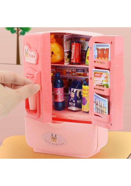 Mini Bebek Buzdolabı Moda Mobilya Mutfak Buzdolabı Bebek Dreamhouse Oyun Oyuncaklar Çocuklar Için Gıda Aksesuarları ile Oyna Pretend (Yurt Dışından)