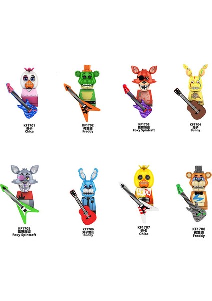 Oyun Minifigure Fnaf 9 Oyuncak Heykelcik Kabus Chica Bonnie Foxy Altın Bonnie Ayı Aksiyon Figürü Oyuncakları WM6097WM6074 KF6121 KF6071 (Yurt Dışından)
