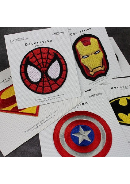 Marvel Anime Figürü Kawaii Örümcek Adam Aksiyon Figürü Demir Adam Nakış Kumaş Etiket Elbise Pantolon Aksesuarları Tamir Yamaları (Yurt Dışından)