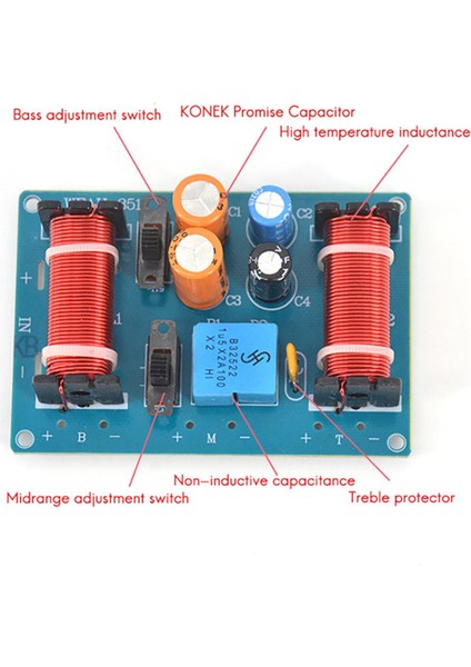 150W Hoparlör Tiz Alto Bas Ses Frekans Bölücü 4-11 Inç Kitaplık Hoparlörleri Için 3 Yollu Geçiş Filtresi (Yurt Dışından)