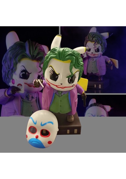 Pikachu Şekil Temizle Çizgi Yüz Kapatma ile Doğum Günü Hediyesi Pikachu Cosplay Joker Palyaço Anime Modeli Ev Için (Yurt Dışından) fırsatları