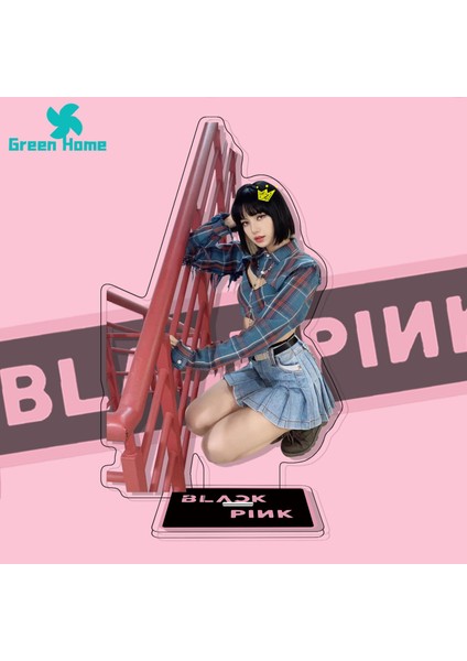 Green Home Idol Standee Lisa Jennie Pembe Şekil Standee Akrilik Dekor Standı (Yurt Dışından)