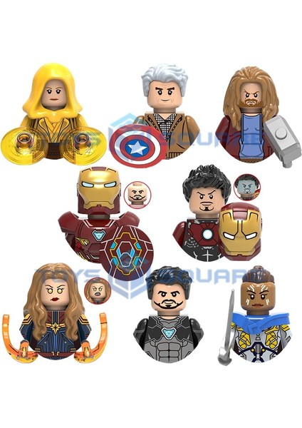 Kaptan Marvel Demir Adam Tony Stark Antik Bir Valkyrie Thor Kaptan Amerika Modeli Yapı Taşları Moc Tuğla Seti Hediyeler Oyuncaklar (Yurt Dışından)