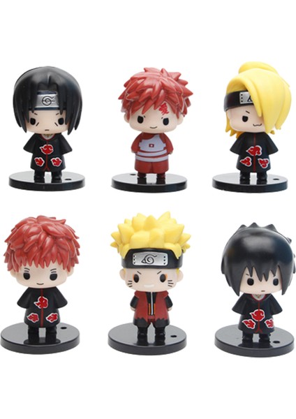 Karikatür Naruto Figürleri Heykeli Model Oyuncaklar Anime Aksiyon Figürü Oyuncak 6 Adet 7 cm (Yurt Dışından)