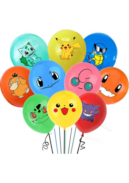 Pokemon Doğum Günü Balon Seti Charmander Gengar Pikachu Bulbasaur Squirtle Psyduck Balonlar Şekil Parti Odası Süslemeleri Çocuk Hediye (Yurt Dışından)