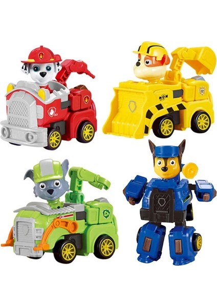 Pençe Devriye Oyuncak Köpek Deformasyon Araba Aksiyon Figürü Süs Metamorfik Robot Devriye ve Kurtarma Ekibi Çocuk Çocuk Noel Hediyesi (Yurt Dışından)