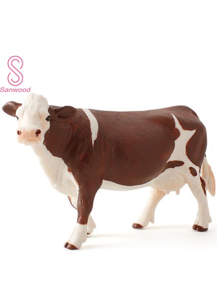 Çiftlik Için Sığır Modeli Dekoratif Yaratıcı Pvc Çekici Simmental Inek Figürü (Yurt Dışından)