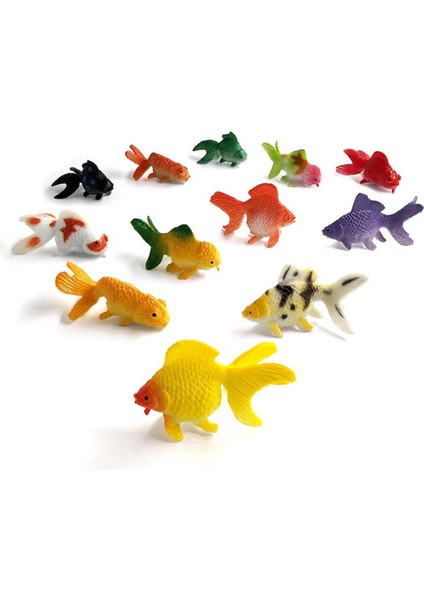 12 Adet Küçük Kawaii Okyanus Balığı Japon Balığı Hayvan Modeli Aksiyon Figürü Diy Doğum Günü Pastası Dekorasyon Seti Oyuncaklar Heykelcik Hediye (Yurt Dışından)