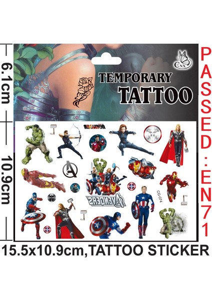Marvel Demir Adam Hulk Dövme Sticke Rastgele 1 Adet Aksiyon Figürü Disney Örümcek Adam Karikatür Çocuk Kız Noel Doğum Günü Hediyesi (Yurt Dışından) modelleri